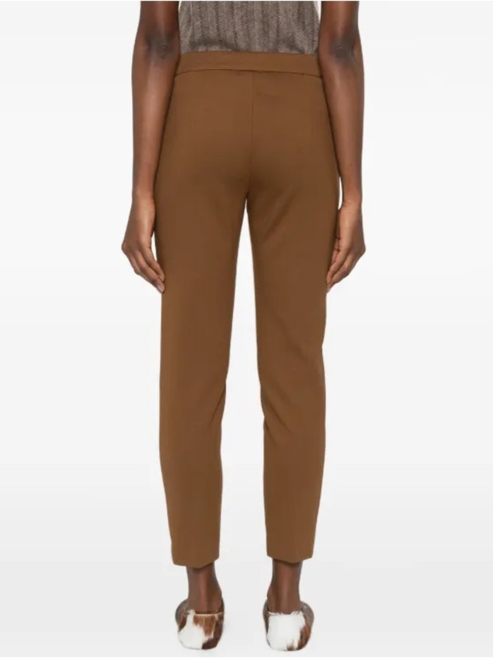 Max Mara Pegno Pocket Straight Leg Trousers Brown Size 6 - Picture 4 of 14